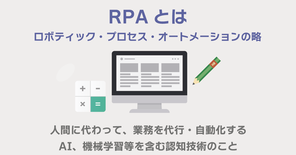 RPA（Robotic Process Automation）とは何かの説明画像